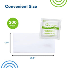 Care Touch toallita desplegada mostrando textura limpia y absorción