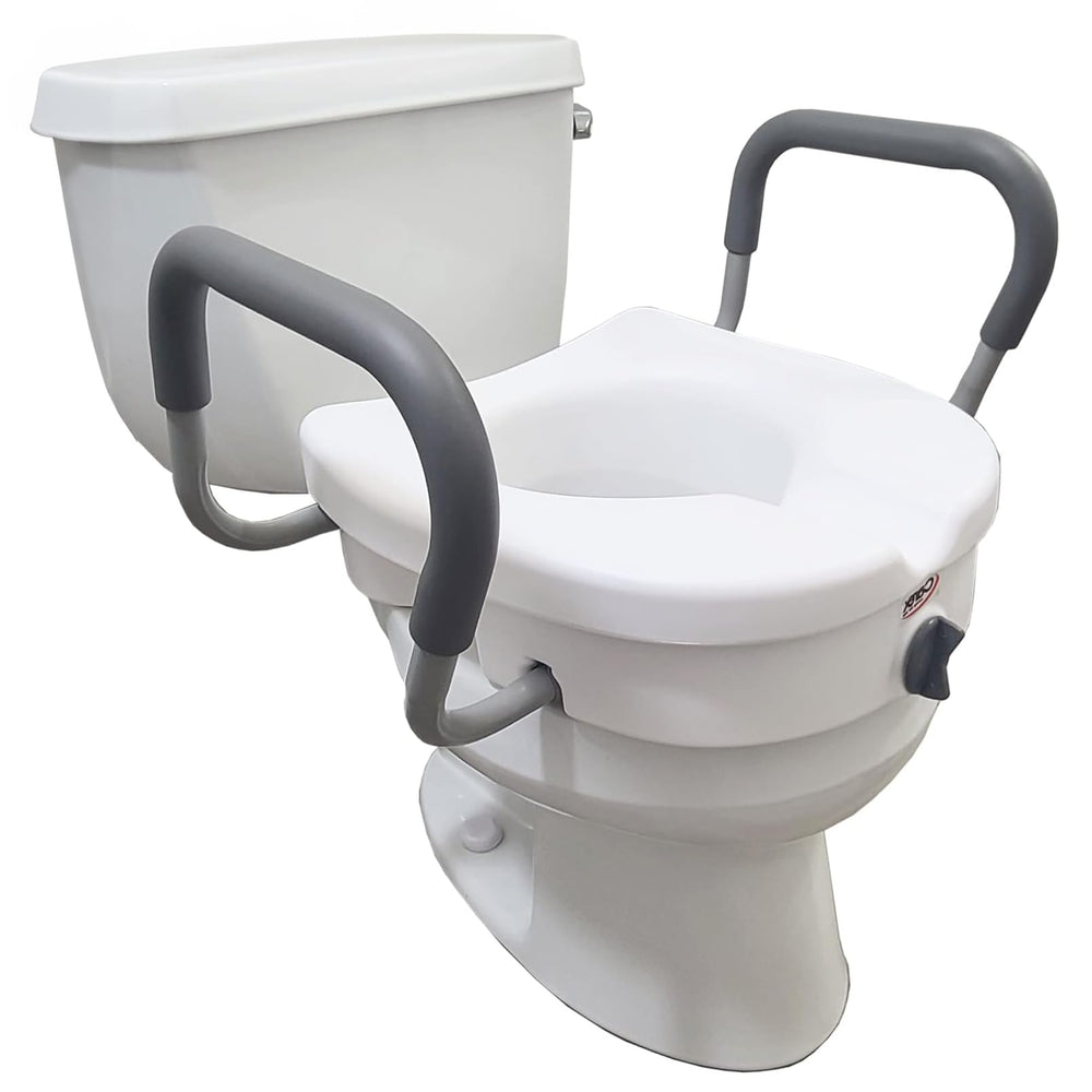Carex asiento elevado frontal mostrando ajuste y estabilidad