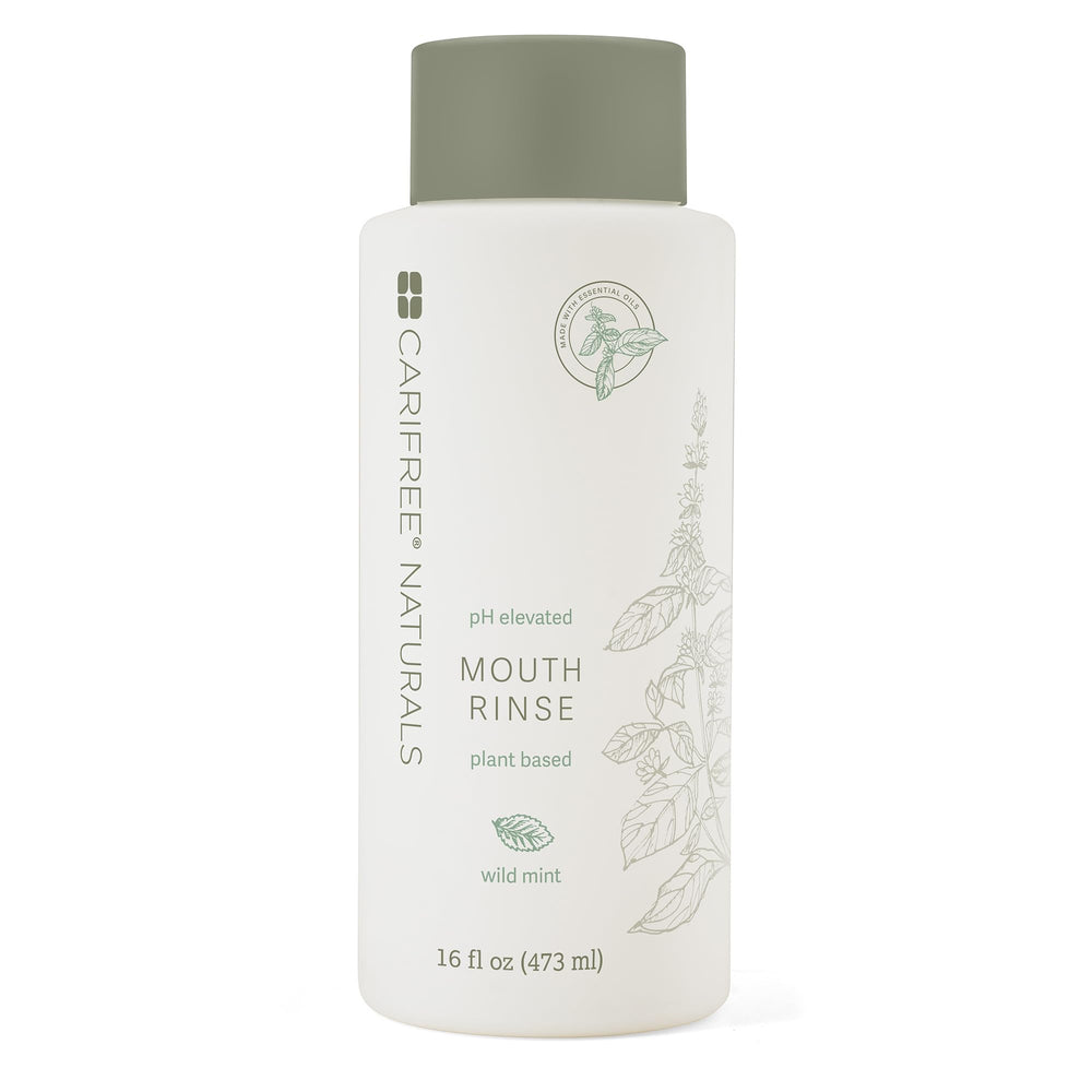 CariFree frontal del empaque mostrando botella y etiqueta, aspecto profesional