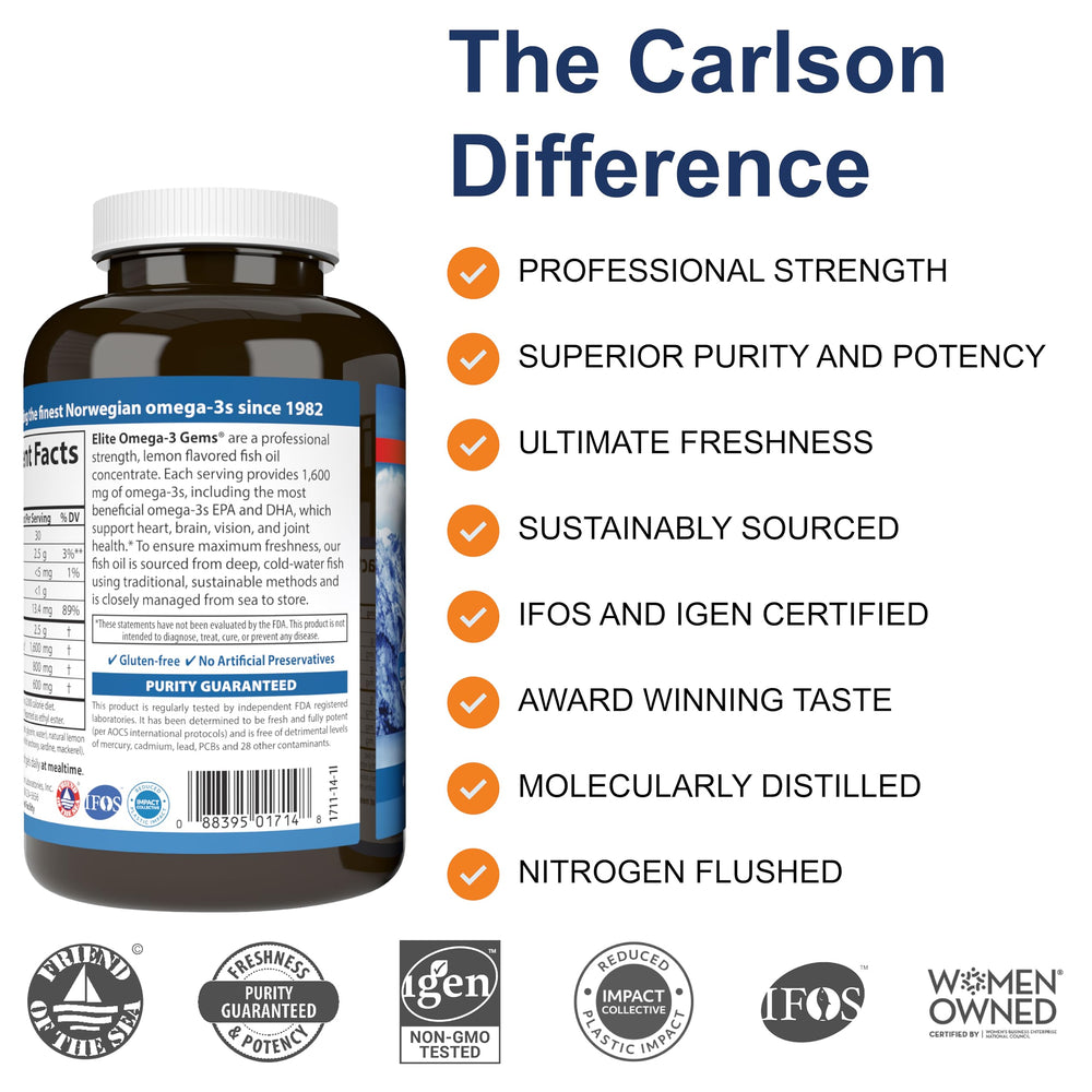 Carlson primer plano de cápsula blanda, textura lisa y fácil de tragar