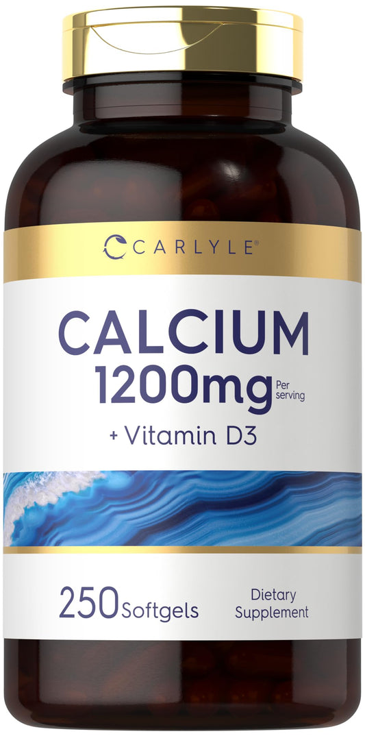 Carlyle frasco frontal mostrando 250 softgels y beneficios