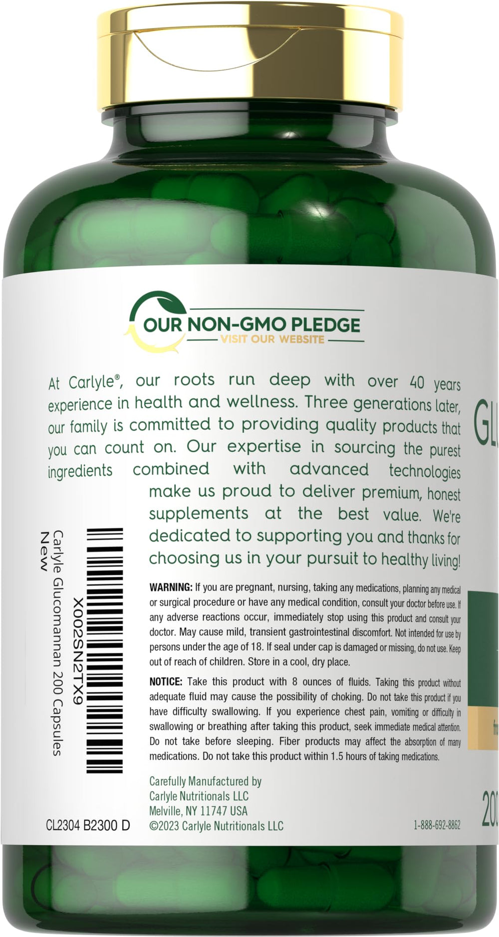 Carlyle polvo de glucomanano para mostrar pureza y fuente natural