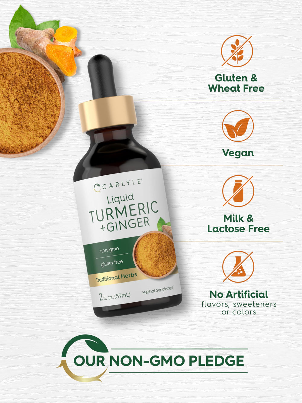 Carlyle frasco en mano para comparar tamaño y volumen práctico