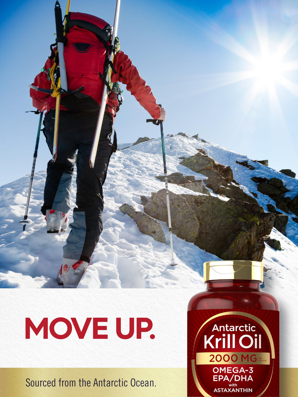 Carlyle Krill Oil en envase claro para dosificación sencilla