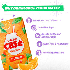 CBSÉ Yerba Mate naranja bolsa de 500 g para preparación diaria.