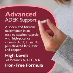Celebrate Vitamins frasco en entorno clínico junto a notas médicas apoyando uso postoperatorio