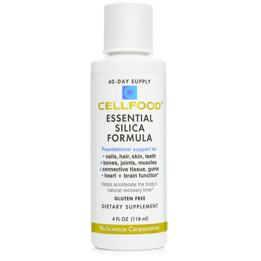 Cellfood botella frontal mostrando etiqueta y beneficio de fácil absorción