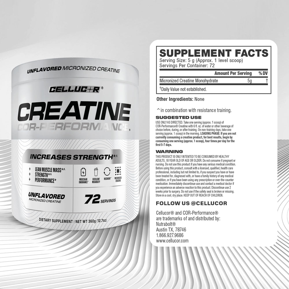 Cellucor etiqueta nutricional destacando pureza y dosificación