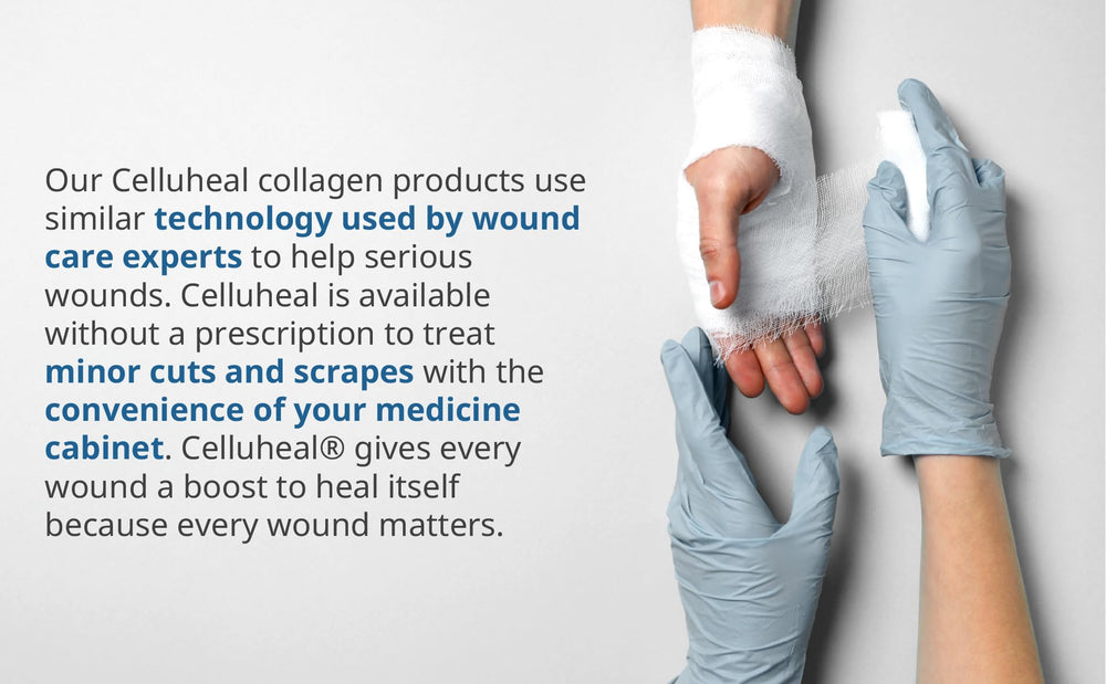 Celluheal vendaje colocado tras uso, favorece manejo de la herida