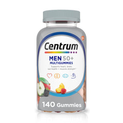 Centrum envase frontal mostrando 140 tabletas y beneficios para hombres mayores
