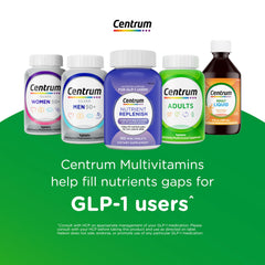 Centrum Silver comparada en escala con una moneda para mostrar tamaño real y facilidad
