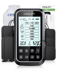 CESLIFF dispositivo frontal mostrando controles y diseño portátil, facilita uso personal