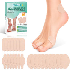 CEYOME vista frontal del paquete de 24 almohadillas moleskin protegen el pie