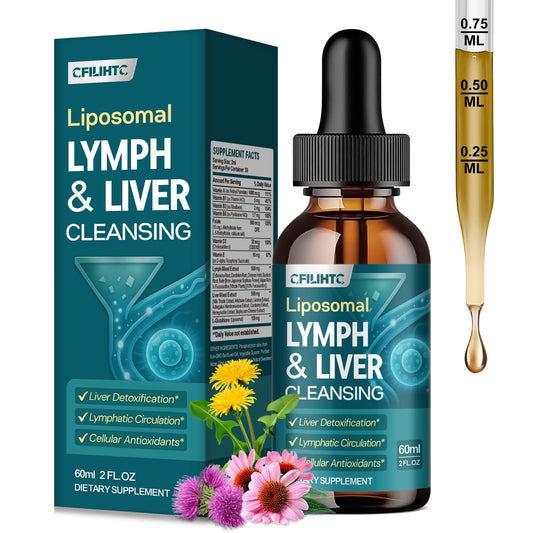 CFILIHTC frasco frontal Lymph-Liver mostrando etiqueta y beneficios