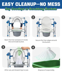 Charmount bolsa en uso junto a la cama, facilitando limpieza rápida