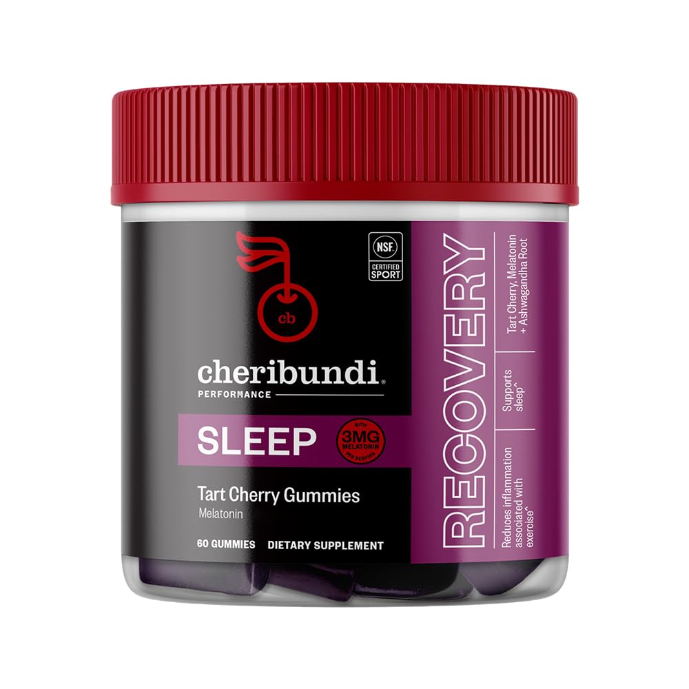 Cheribundi envase frontal de gomitas Sleep mostrando presentación y beneficio descanso