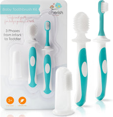 Cherish Baby Care paquete frontal teal mostrando kit completo y beneficios