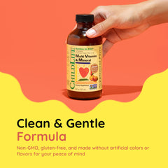 ChildLife Essentials etiqueta con lista de vitaminas y beneficios visibles