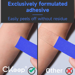CKeep cinta kinesiology aplicada en pierna para soporte dinámico en ejercicio