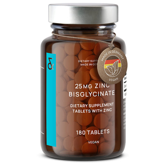 CLAV Zinc Bisglycinate tablet close-up, high bioavailability for daily immune support.