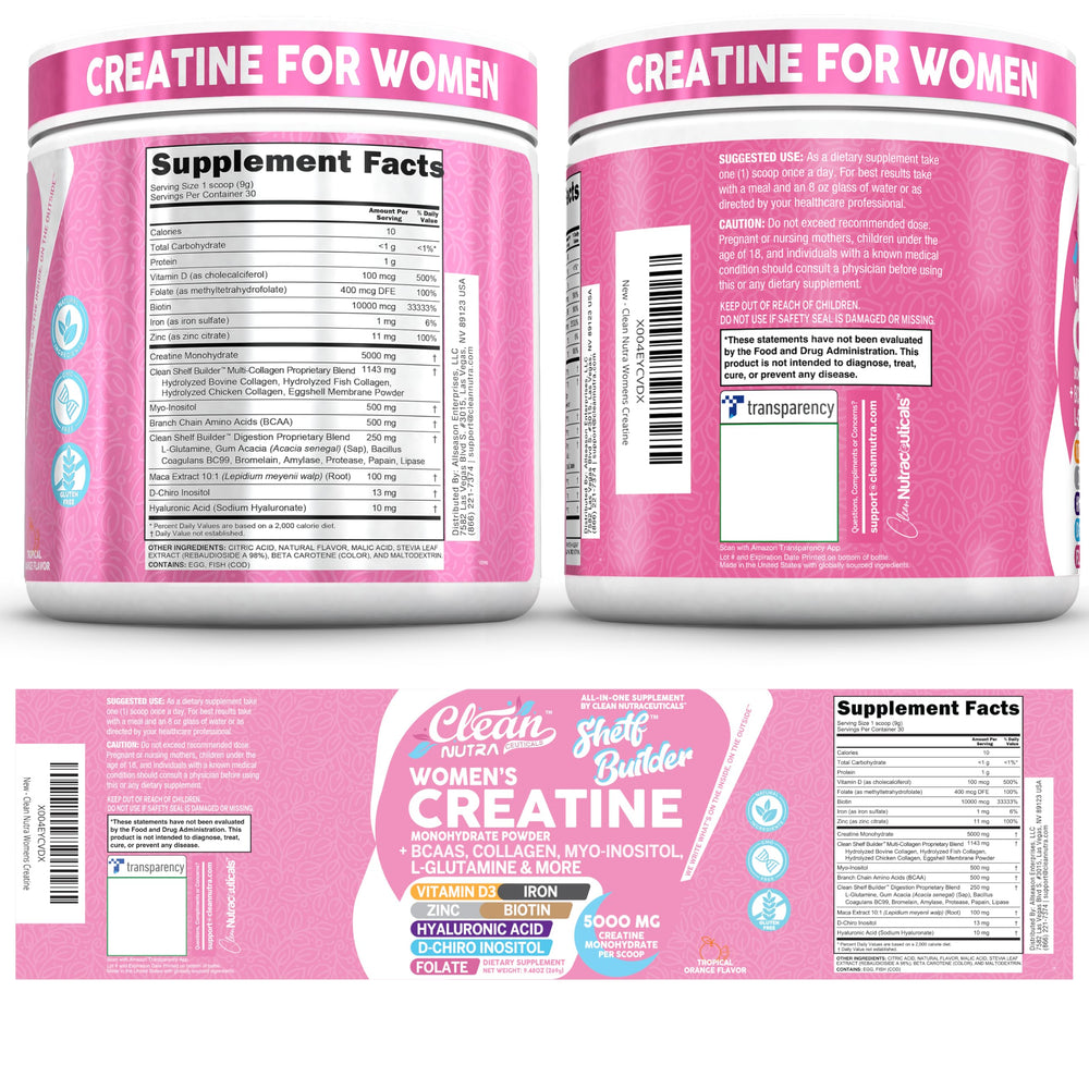 Clean Nutraceuticals etiqueta nutricional ampliada para ver ingredientes clave