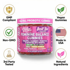 Frasco abierto Clean Nutraceuticals con gomitas listas para la rutina diaria