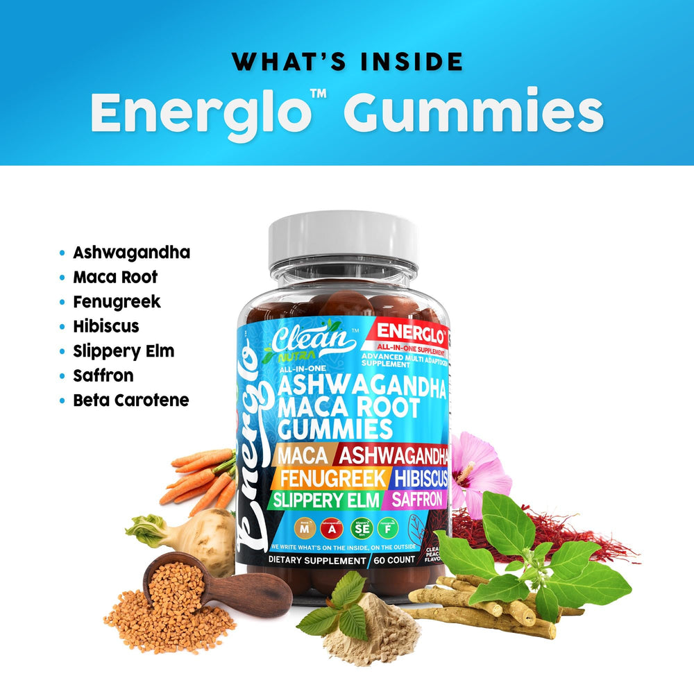 Gomitas con melocotones junto al envase Clean Nutraceuticals, sabor apetecible
