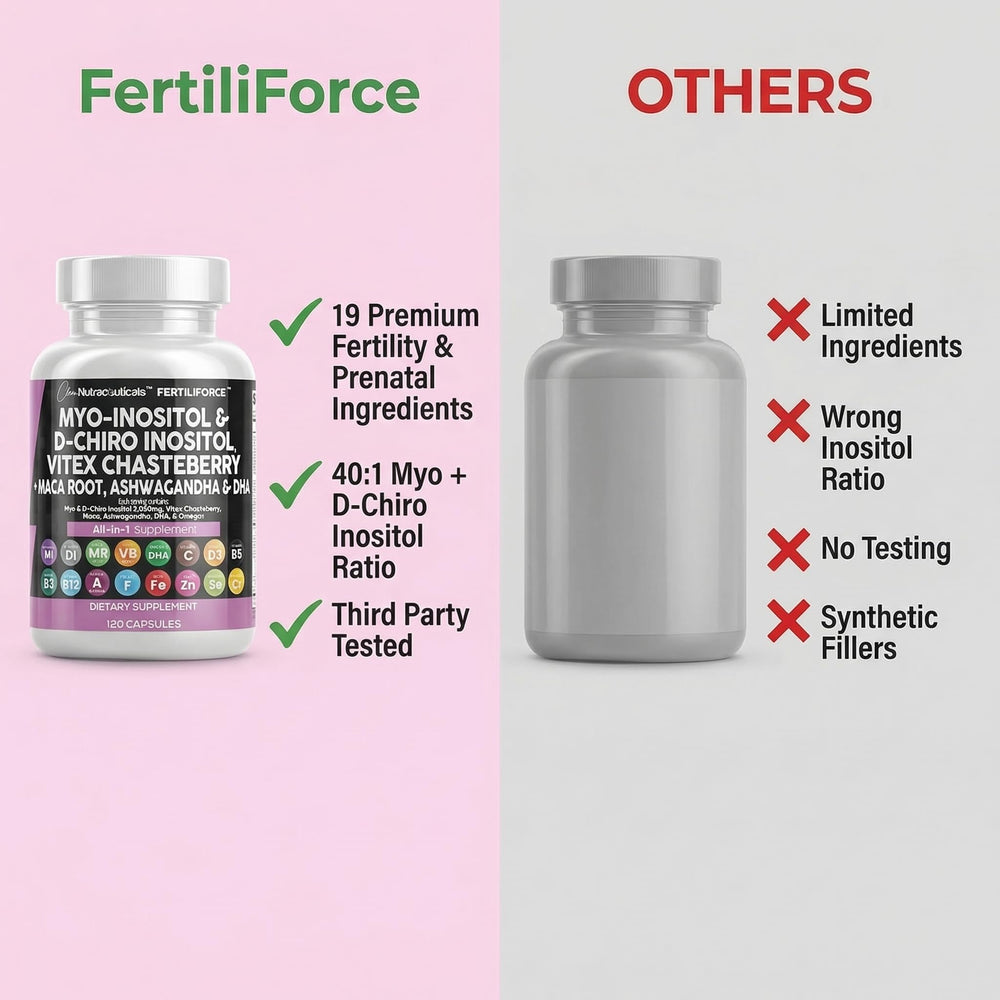 Clean Nutraceuticals primer plano de vitaminas y minerales listados