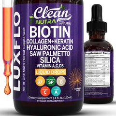 Clean Nutraceuticals envase LuxFlo frente mostrando etiqueta clara y beneficios