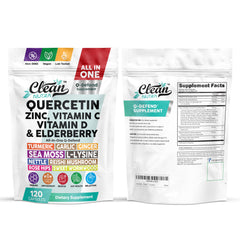 Clean Nutraceuticals tabla nutricional de Q Defend primer plano para información clara