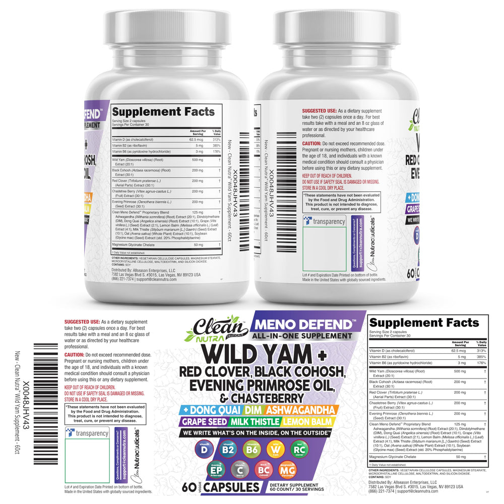 Clean Nutraceuticals rótulo con información nutricional clara