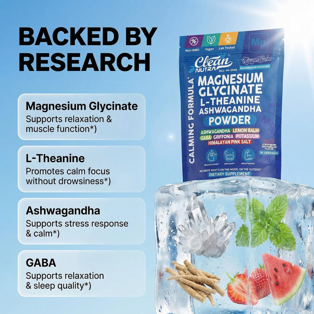 Clean Nutraceuticals cazo medidor con polvo listo para mezclar beneficios