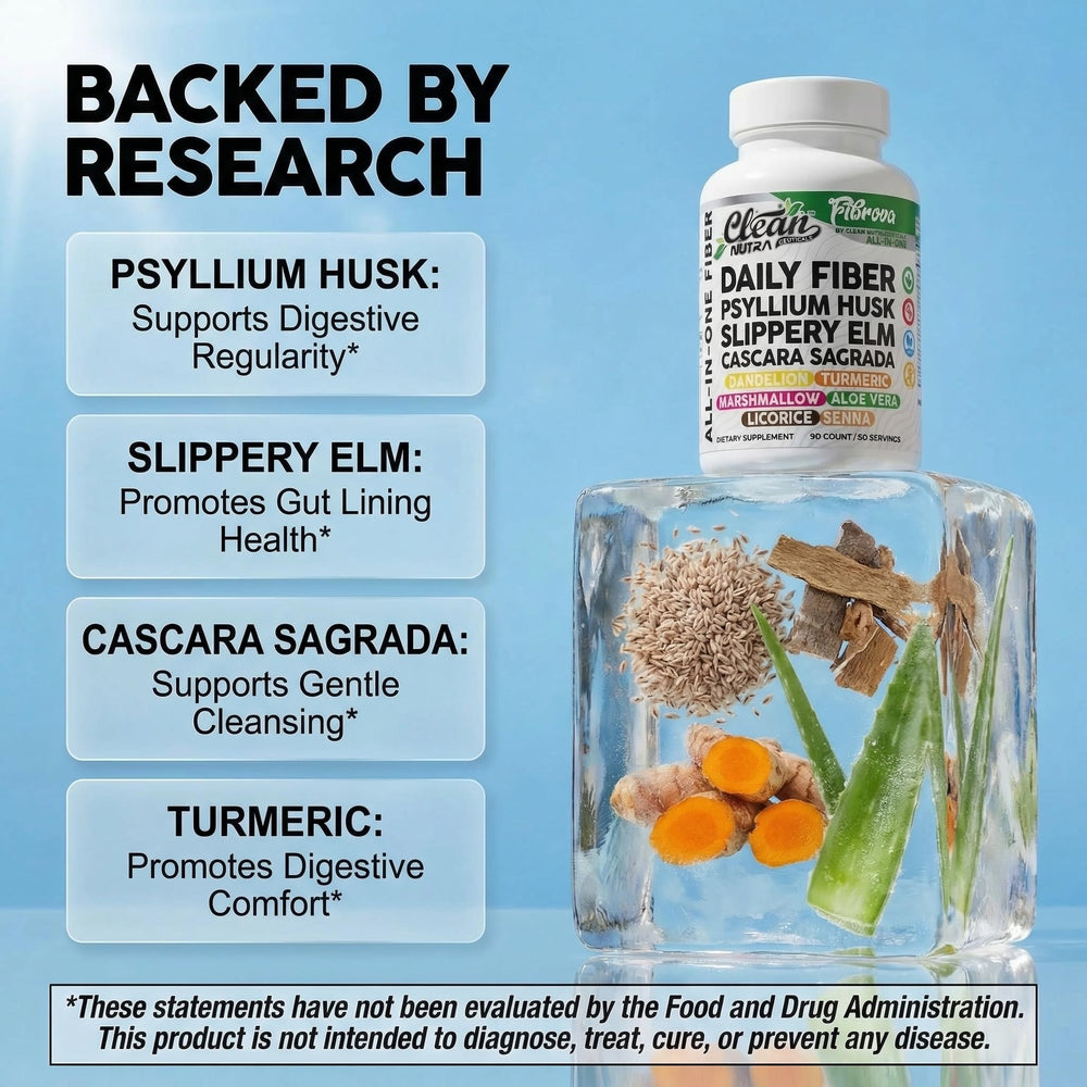Clean Nutraceuticals detalle del polvo de psyllium que ayuda a regular el tránsito