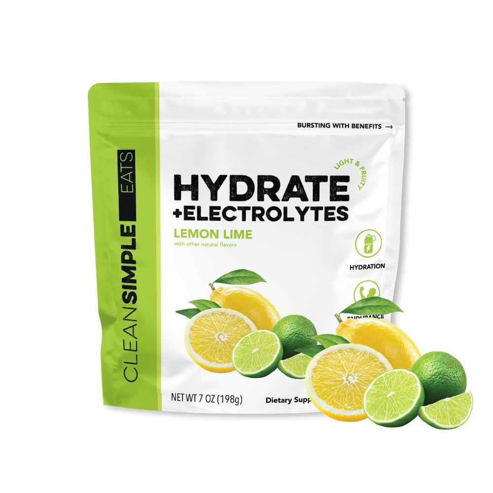 Clean Simple Eats bolsa frente mostrando etiqueta y 30 servicios, ideal para llevar y medir