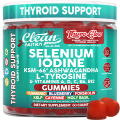 Clean Nutraceuticals ThyroGlow envase frontal mostrando marca y count