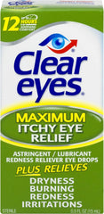 Clear Eyes frontal del pack de 2 mostrando etiqueta y beneficio portátil