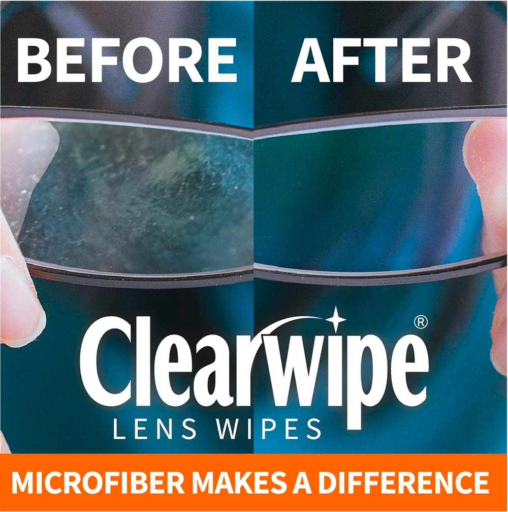 Persona usando ClearWipe para limpiar gafas y mejorar visibilidad instantánea