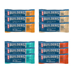 CLIF BUILDERS pack frontal con cuatro sabores y diseño atractivo