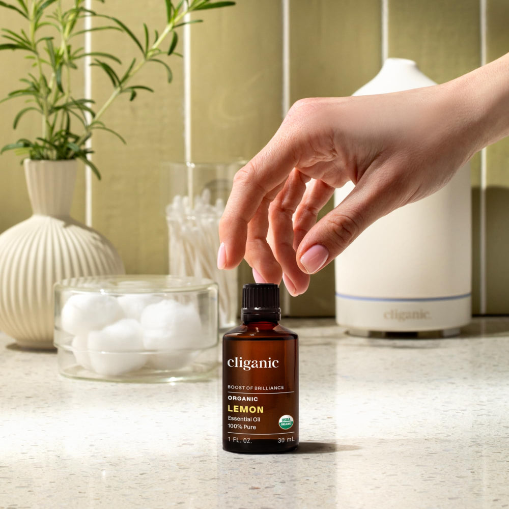 Cliganic aceite limón textura brillante para calidad sensorial