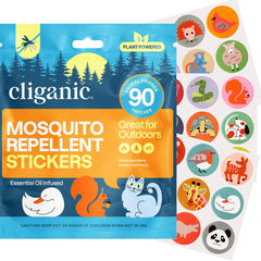Cliganic caja frontal mostrando 90 parches y beneficios portátiles