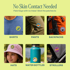 Cliganic parche aplicado en la ropa ilustrando protección aromática cercana