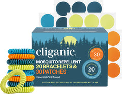 Cliganic pulseras pack frontal con 20 bandas y 30 parches ofreciendo protección cómoda