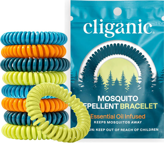Pulseras Cliganic, 25 unidades, repelentes para exteriores sin DEET.