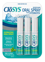 CloSYS frente del empaque mostrando el spray y frescor inmediato