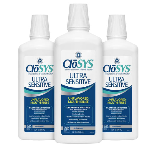 CloSYS frasco frontal pack de 3, limpieza suave y sin alcohol