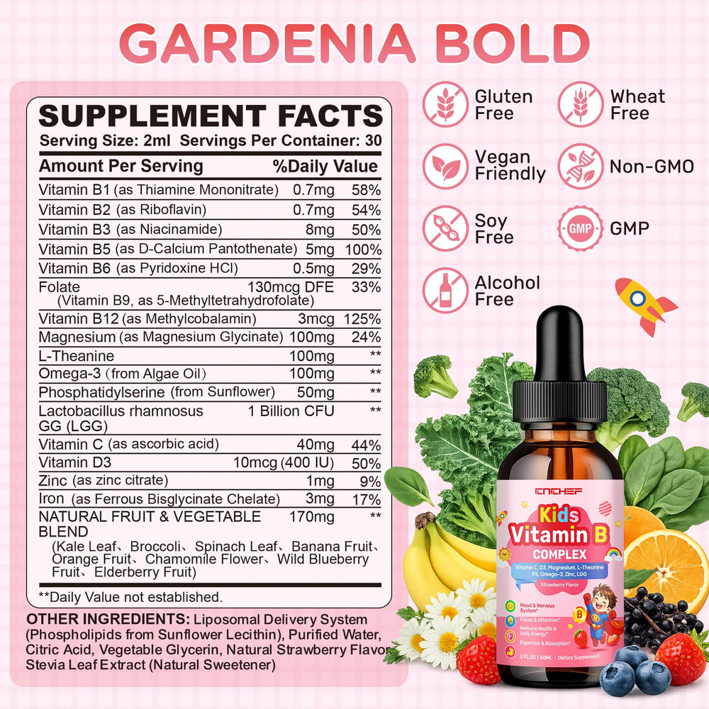 CNCHEF detalle de etiqueta con lista de vitaminas y formas methyladas