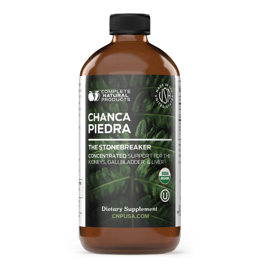 Complete Natural Products botella frontal mostrando etiqueta y beneficio de soporte renal