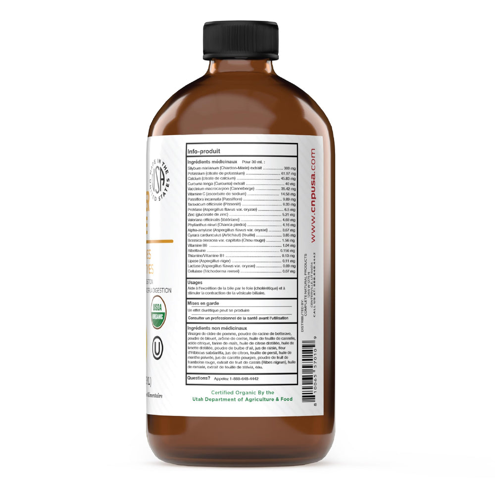 Botella CNP de 16 oz junto a un vaso para referencia de tamaño práctico