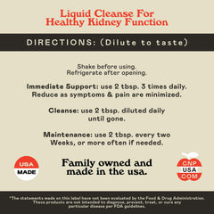 Kidney Complete Liquid Complete Natural Products servido en vaso mezclado con agua para consumir