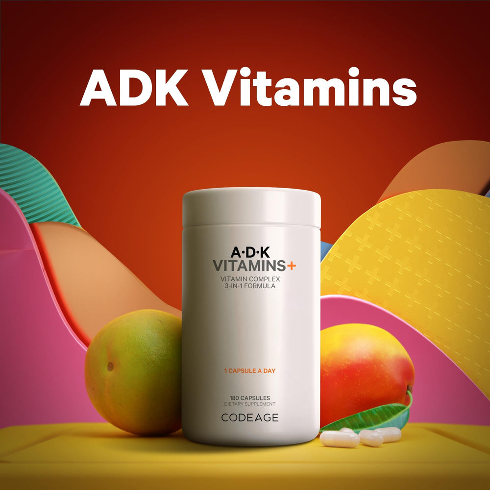 Codeage ADK Vitamins: dosis diaria conveniente para obtener vitaminas liposolubles.